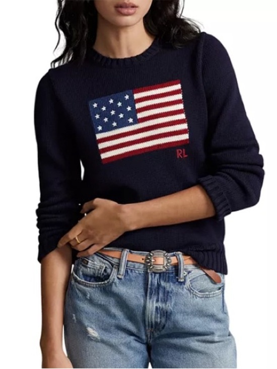 Polo Ralph Lauren Sweaters - NWT Polo Ralph Lauren American Flag Cotton Crewneck Sweater size Small